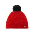 Polar Bear Winter Hat Jamie with Pom Pom Merino Wool red/black